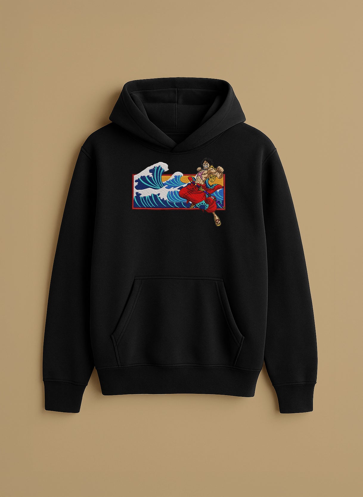 Samurai Luffy Jumping with Waves – T-Shirt & Hoodie