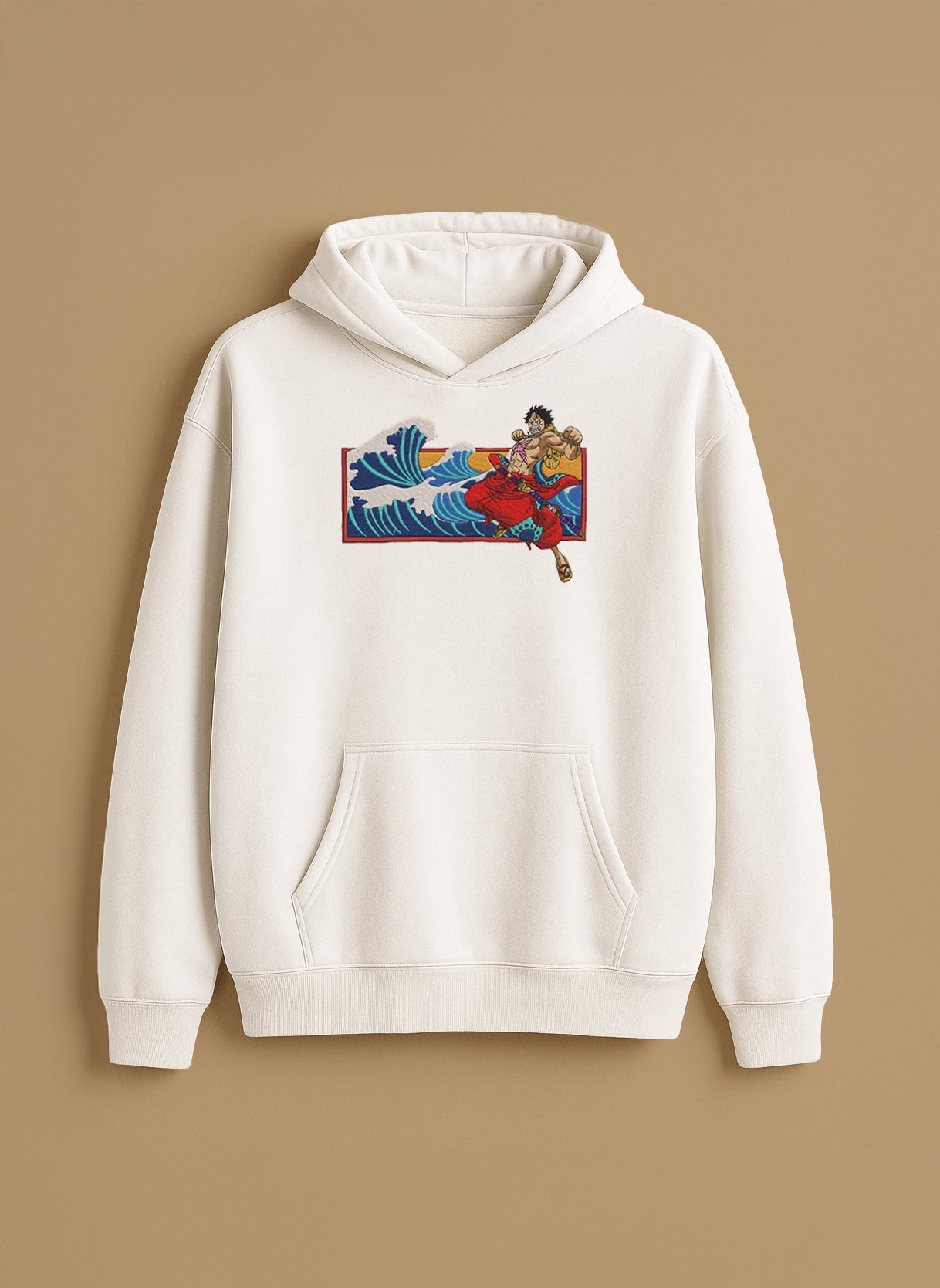 Samurai Luffy Jumping with Waves – T-Shirt & Hoodie